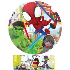 25468d Spidey si prietenii sai fantastici imagine comestibila rotunda din vafa pentru ornat tortul D14.5cm 